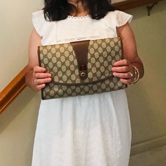 Gucci Clutch Crossbody Bag Handbag Sherry line Large Bag - Picture 2 of 16